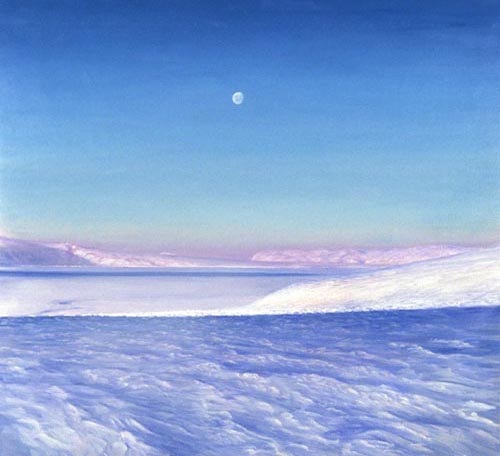 Moon Over Ice Shelf Antarctic Paintings David Rosenthal Artist of Anarctica and Alaska 